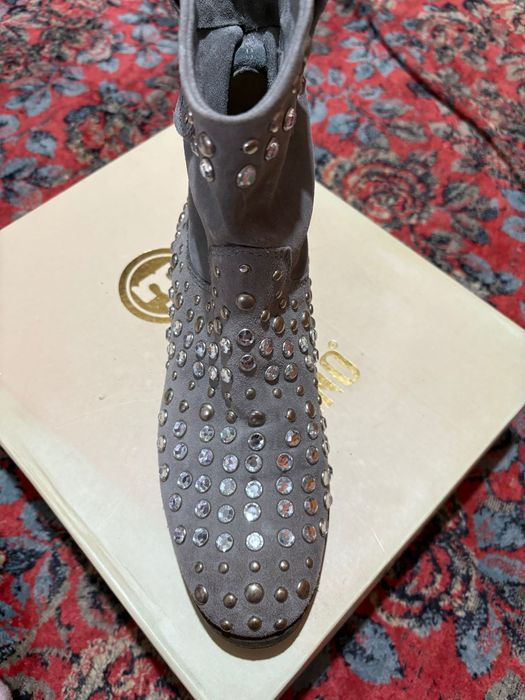 Черевики, натуральна замша, Италія, ручна робота. Розмір 39 Брендові.