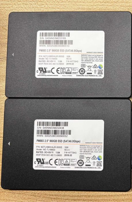 Dysk Samsung PM883 2.5" 960GB SSD x2