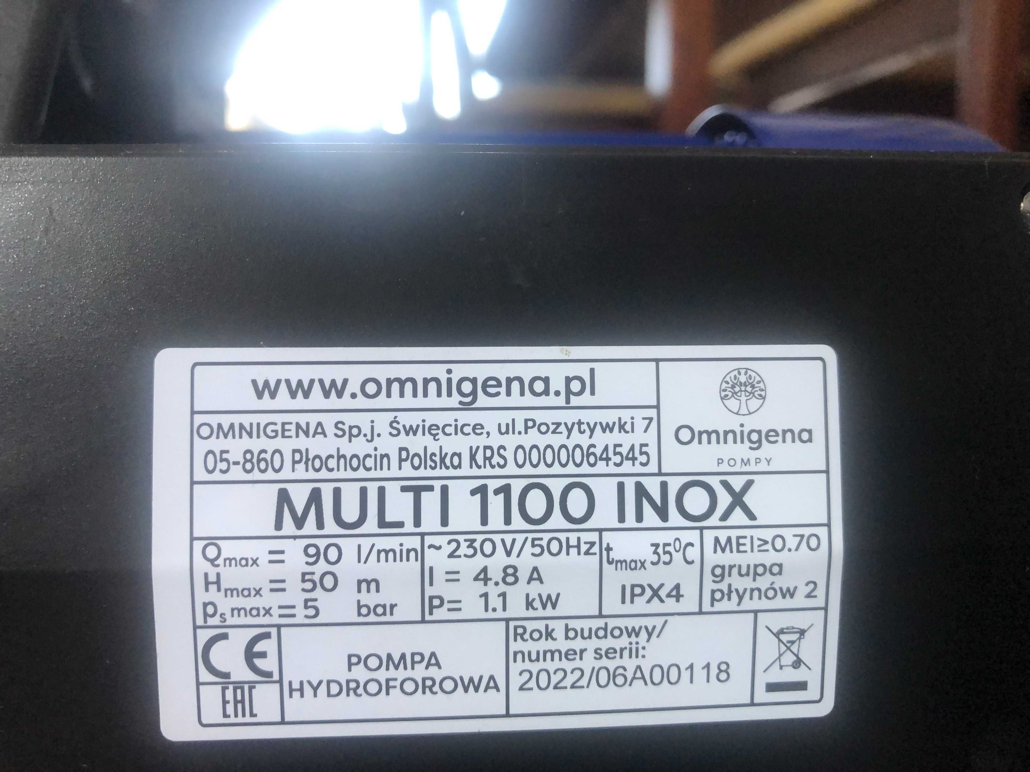 pompa hydroforowa Multi 1100 INOX 230 V