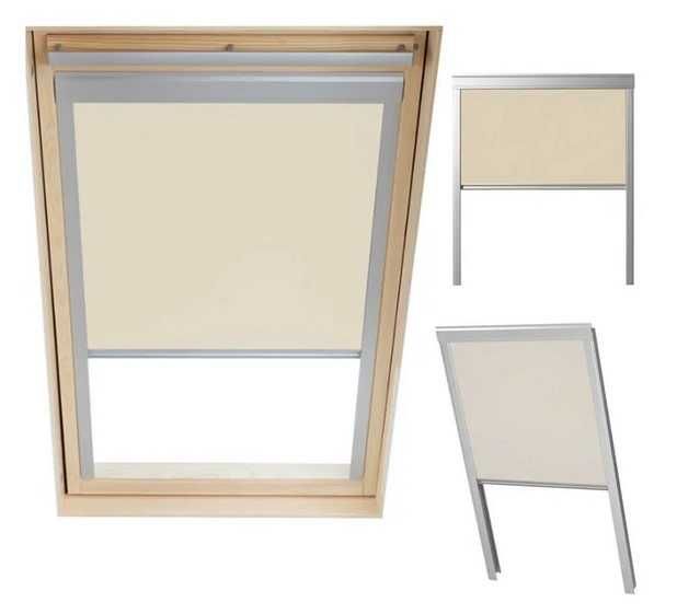Roleta zaciemniająca okno 66x98cm VELUX FAKRO OPTILIGHT Beżowa FK04