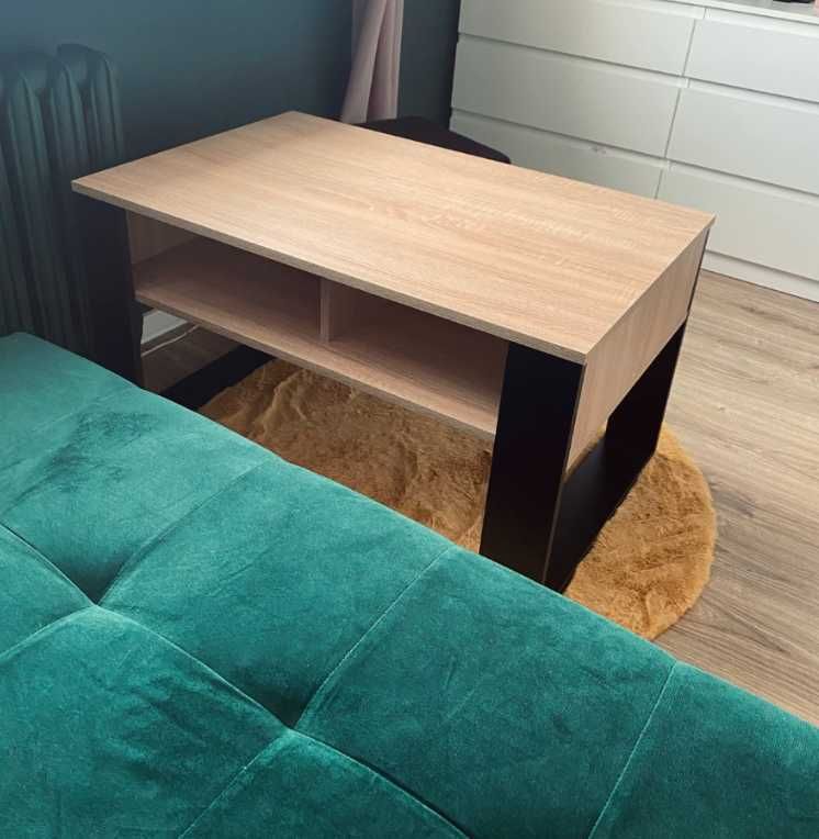 STOLIK KAWOWY z półką ława stół stolik do kawy dąb artisan
