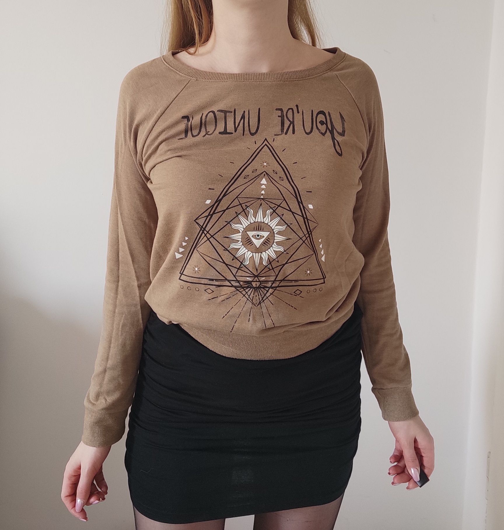 Bluza brązowa w stylu Boho hippie etno