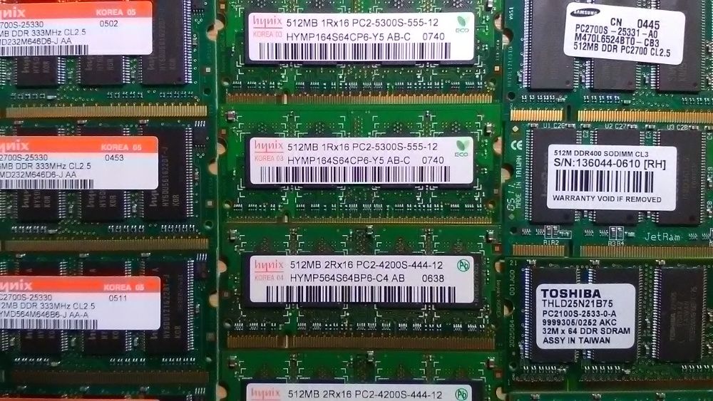 Память для пожилых ноутбуков SODIMM SDRAM PC100 DDR333 DDR400 DDR2 533