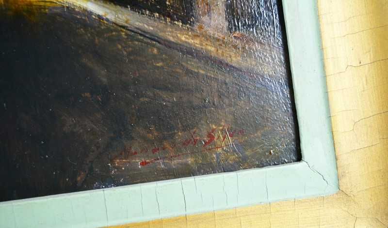 Mendes da Silva - Óleo sobre madeira com motivo Noturno