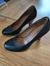 Klasyczne czarne czółenka buty na obcasie 8,5cm Graceland R38