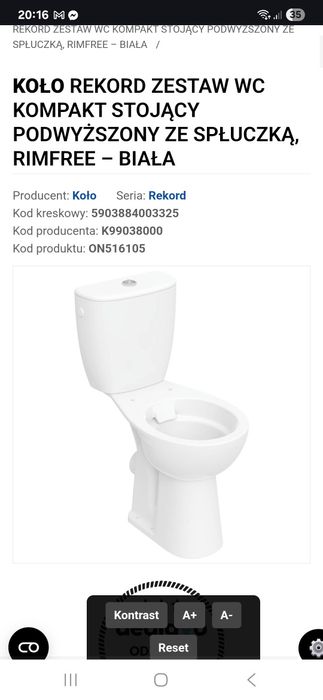 WC stojące Koło rekord z deską