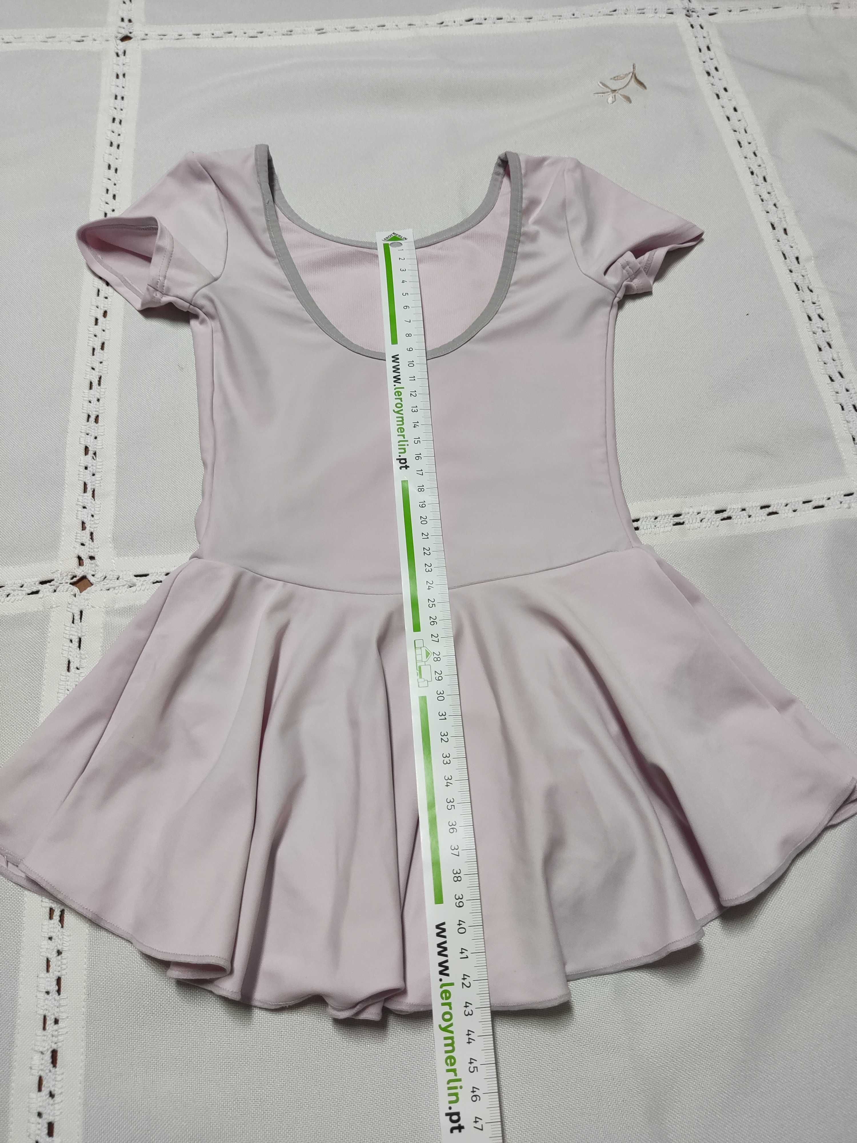 Túnica Maillot com Saia de Ballet Menina Rosa