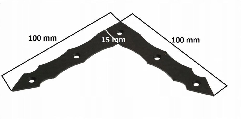 Narożnik kątownik ozdobny czarny  100x100x15x2mm