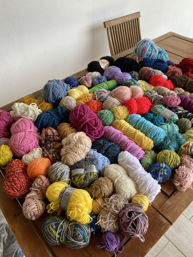 Novelos de lã para crochet