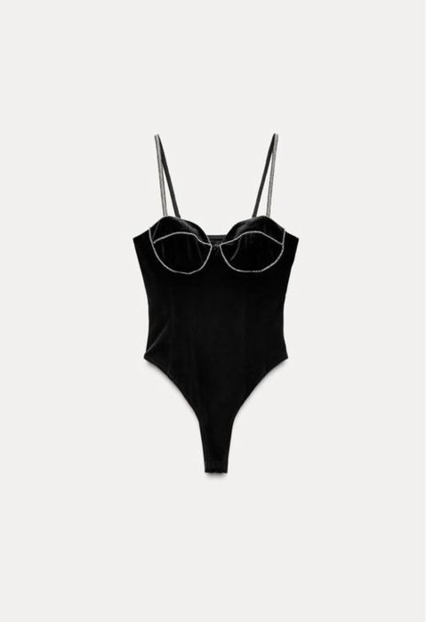 Оксамитове боді ZARA