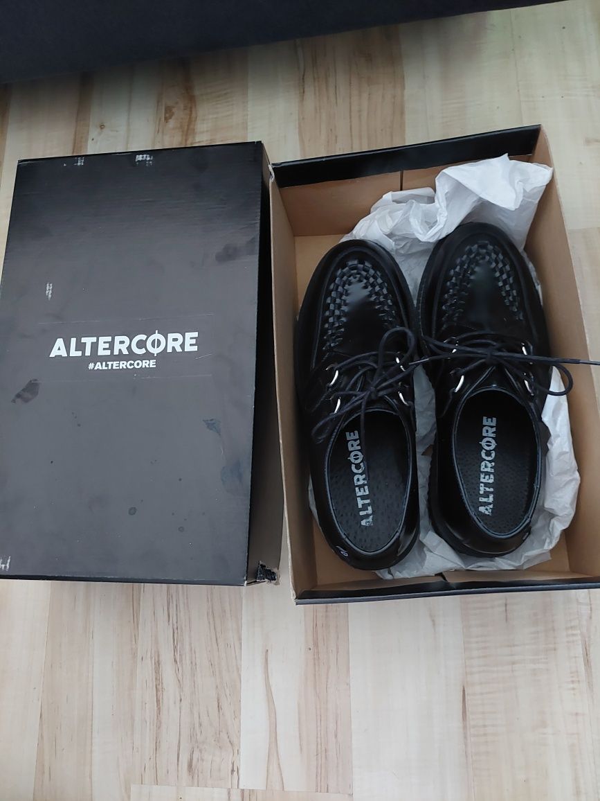 Buty creepers creepersy na platformie Altercore Martensy skórzane Nowe