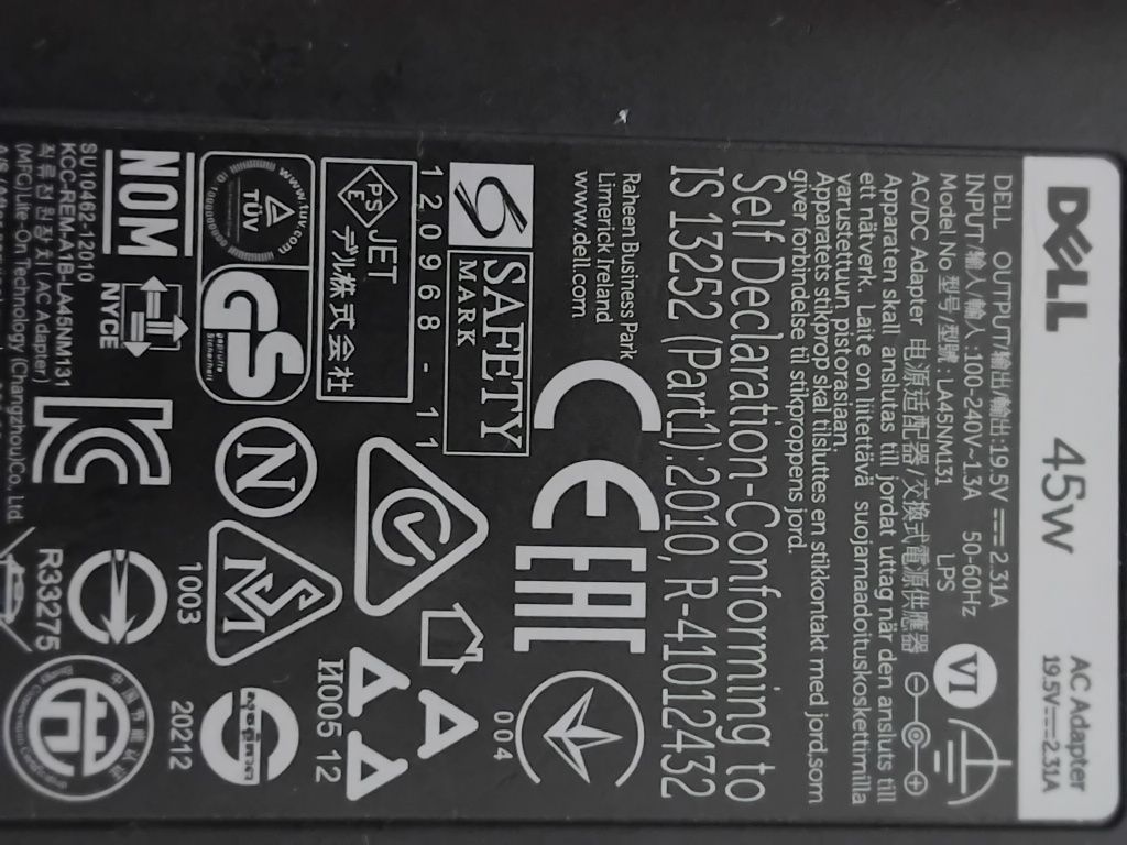 Блок живлення до ноутбука, Dell LA45NM131 45W, 19,5 v, 2, 31A оригінал
