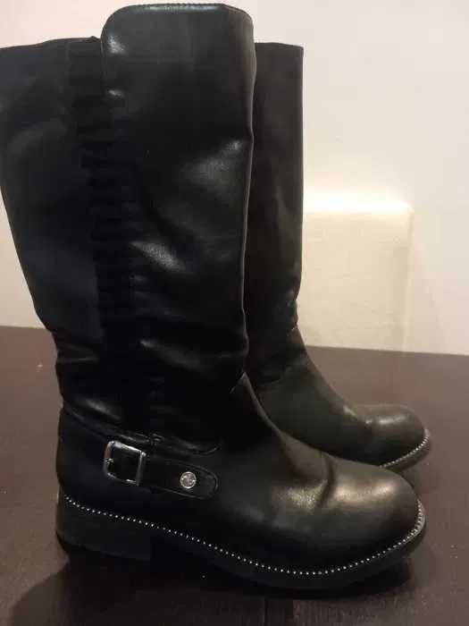 Kozaki damskie dziewczęce rozmiar 36, czarne Nelli Blu