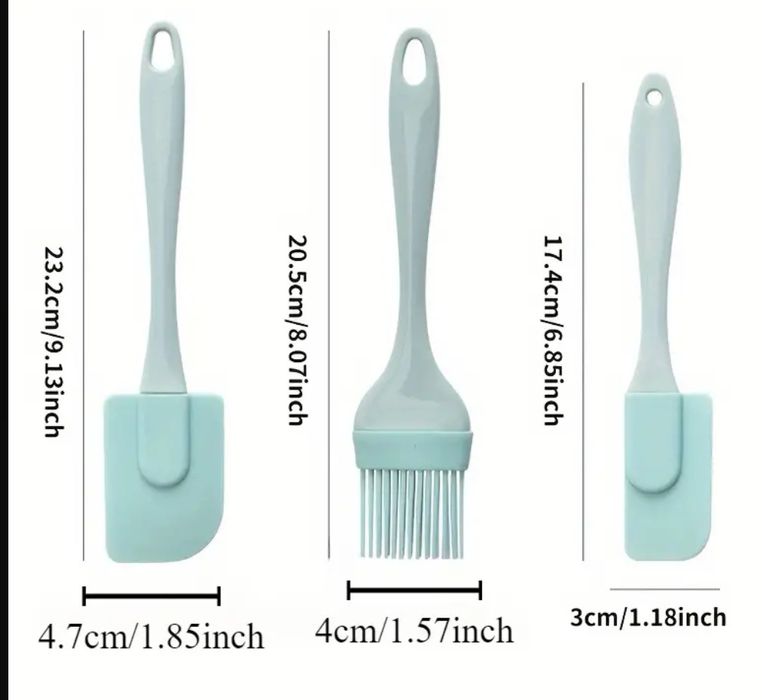 Набір кухонних інструментів силіконова лопатка, пензлик