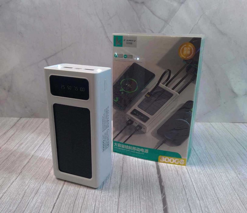 30000mAh K-300 повербанк Power Bank панель Type-C microUSB Lightning