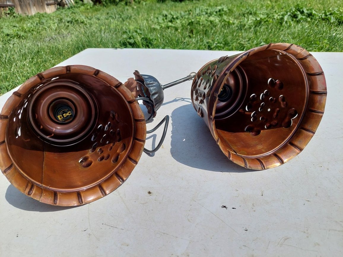 2 lampy miedziane rustykalne