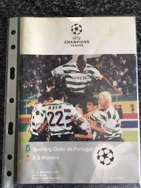 Futebol-Programas de Jogo Oficiais- Sporting - Liga dos Campeões 97/98