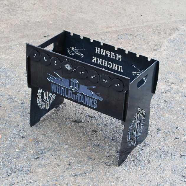 Автоматичний мангал з мотором та індивідуальним гравіюванням розбірний