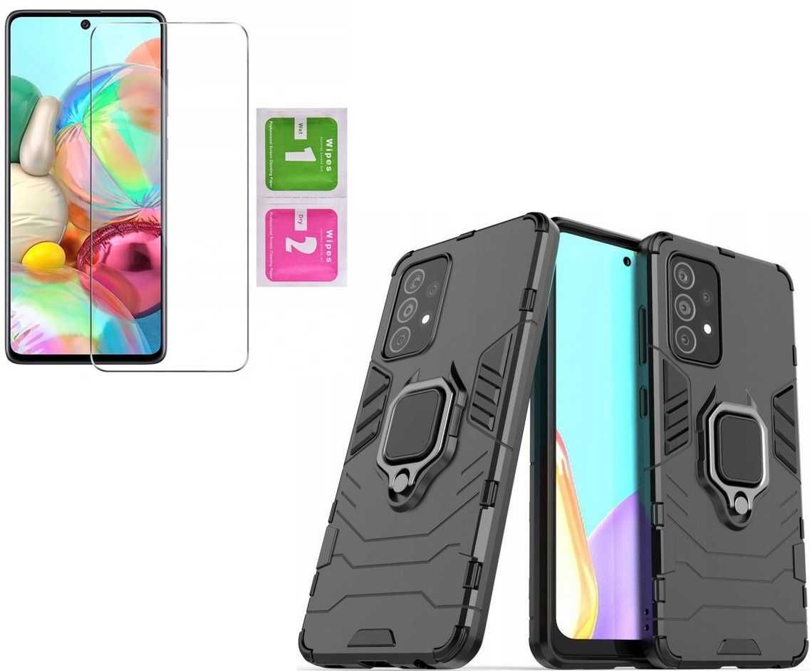 Etui Case Pancerne Armor Ring Samsung Galaxy A72 5G + Szkło Hartowane