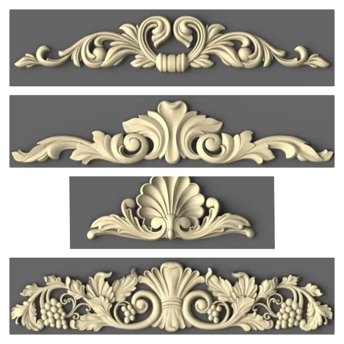 Накладки декоративні дерев'яні різні різьблені , декор для мебелі чпу