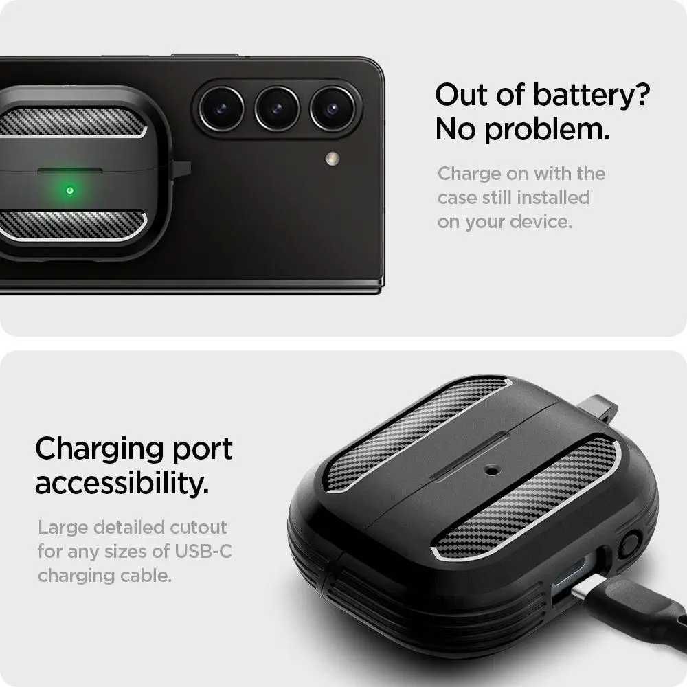 Чехол Spigen Rugged Armor case для Galaxy Buds 3 / 3 Pro Matte Black