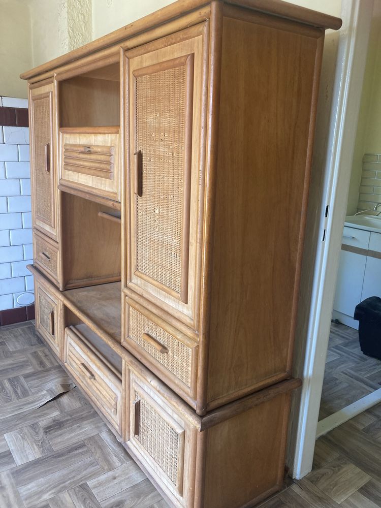 Regał szafa renowacja rattan