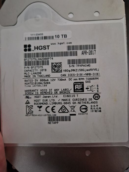 Dysk Twardy SAS HGST serwer HDD 10TB