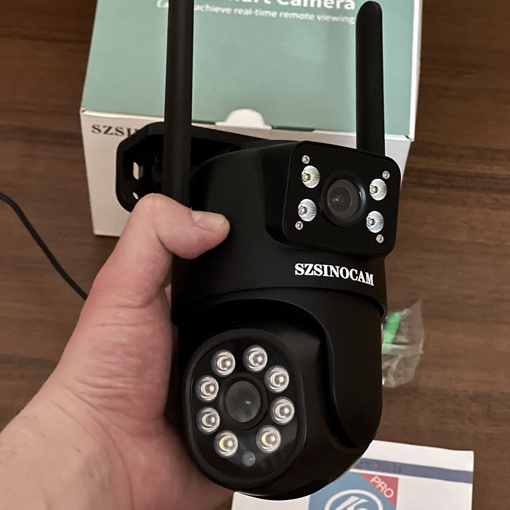 Вулична подвійна IP66 12мп Wi-Fi камера відеоспостереження ptz mp 8 6
