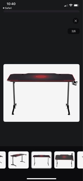Biurko gamingowe Ultradesk FRAG LED RGB 140x66 cm – używane