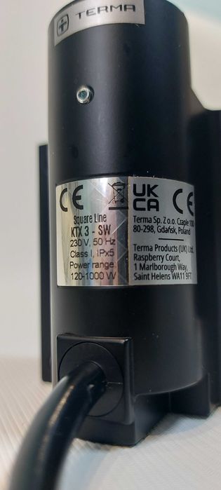 Терморегулятор з кабелем спіральним KTX3U K905U Black Terma