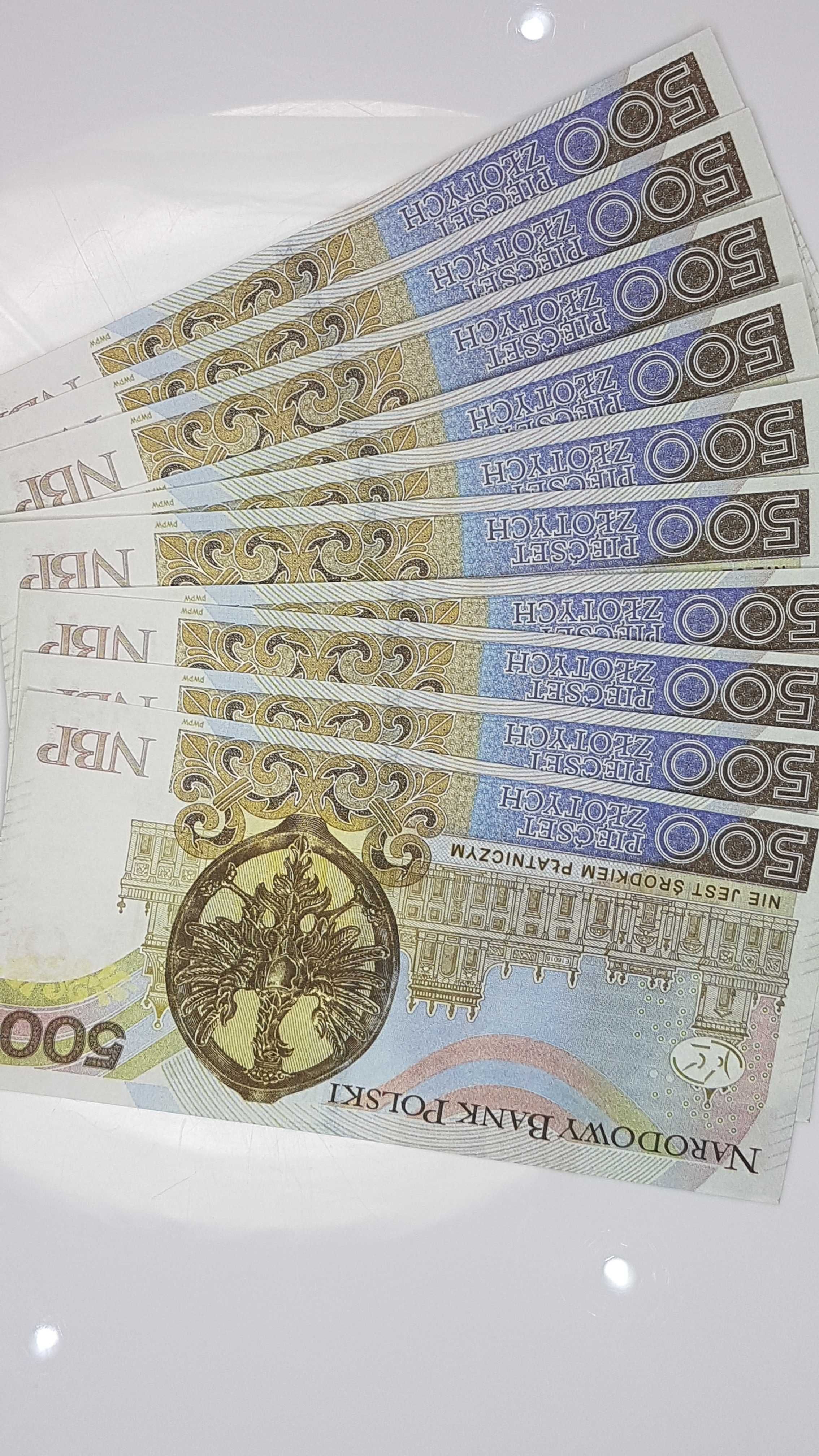 500 złotych banknoty do zabawy i nauki plik 100sztuk