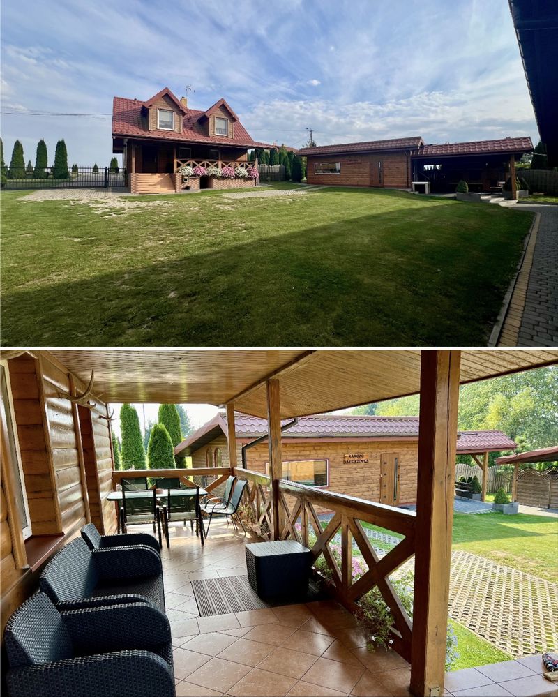 Wynajem Domku nad jeziorem Sauna Bania Jacuzzi Wakacje Nocleg Weekend