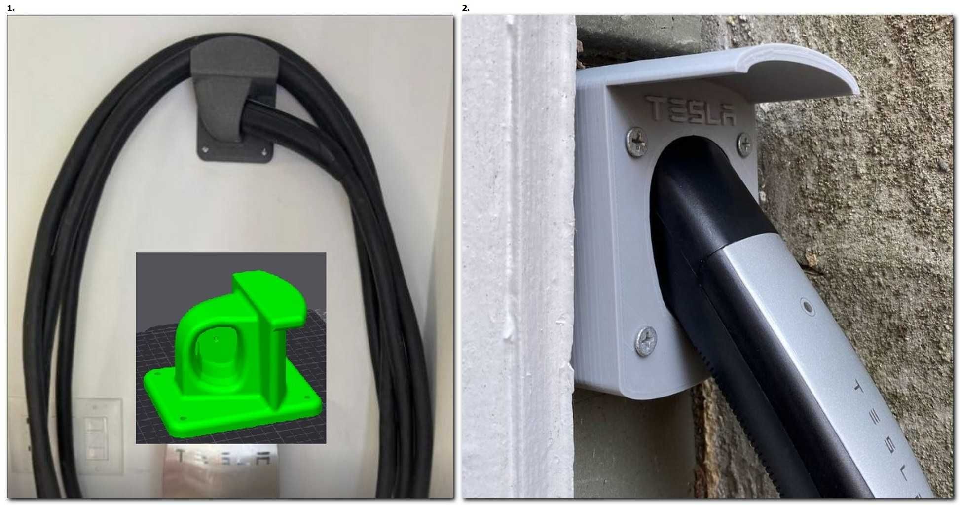 Держатель Боковой зарядного Leaf Volt Tesla. GBT Tipe 1 Type 2 - J1772