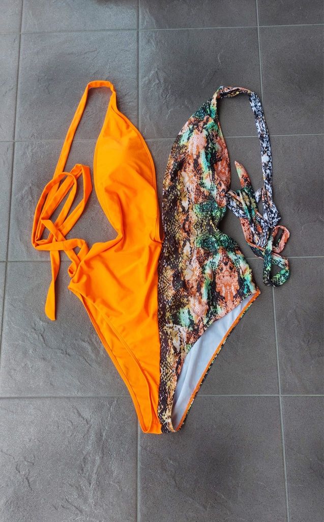 Strój kąpielowy bikini push up jednoczęściowy dekolt 3XL Shein