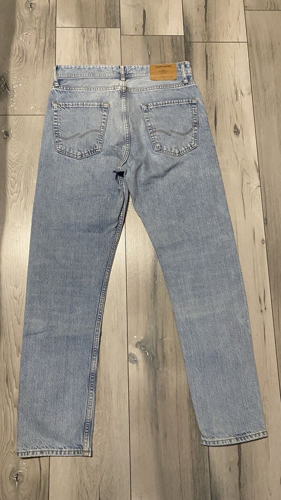 Spodnie Jack&Jones 29/32  LOOSE/ CHRIS męskie jeansy błękitne bawełna