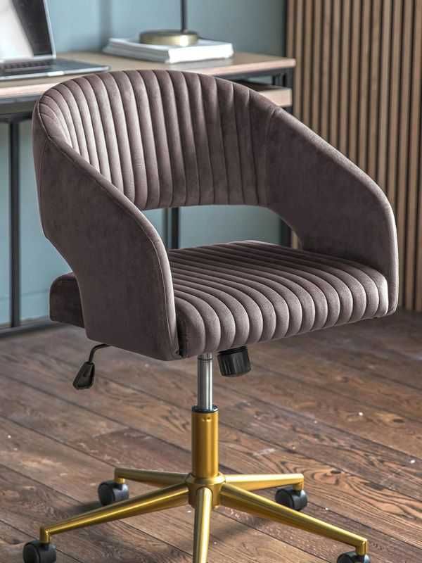 Krzesło biurowe obrotowe regulowane fotel z aksamitu Murray