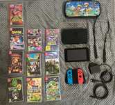 Konsola switch + 10 gier + etui ochronne