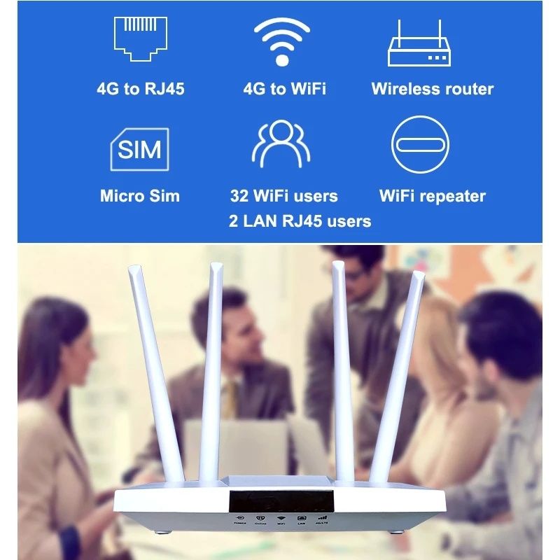 Router Modem 4G LTE WIFI 300 mb/s 4 sim