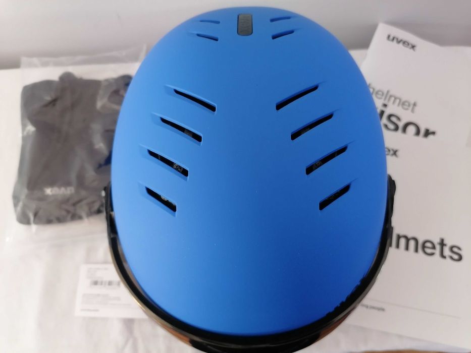 Kask narciarski dziecięcy Uvex Rocket Jr Visor Blue Mat S 51-55cm