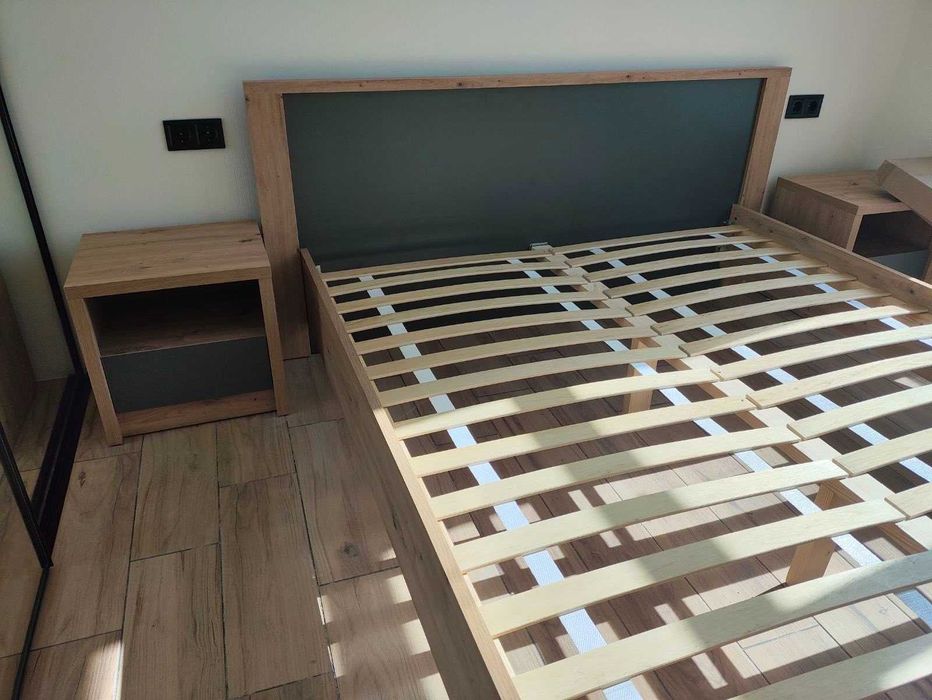 Акція до 31.10 Двоспальне ліжко 160 +вклад ламелі Венге дуб самоа