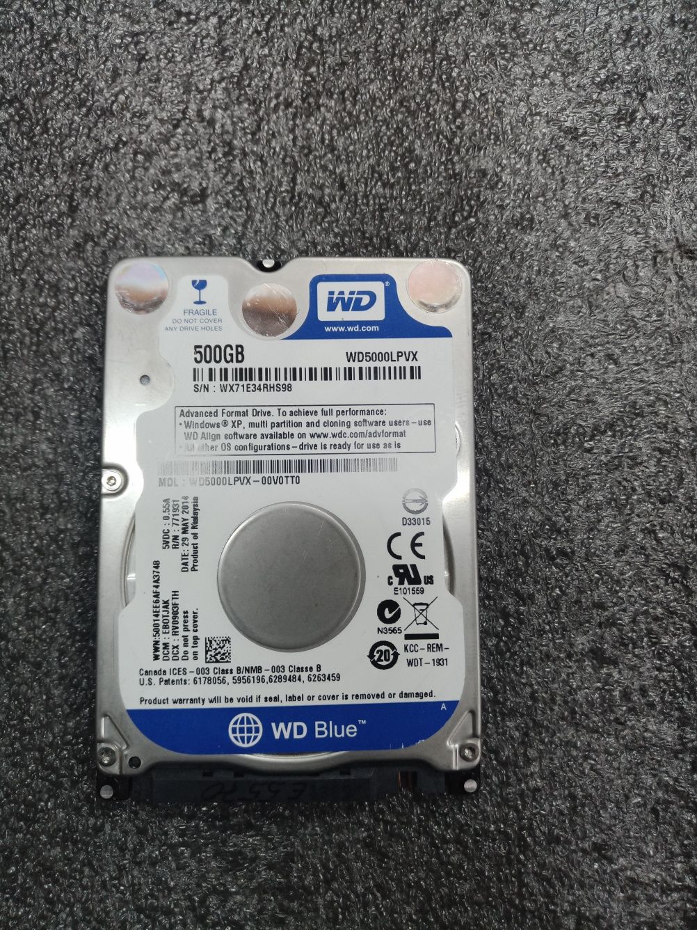 HDD 500gb 2,5" 5400 sata