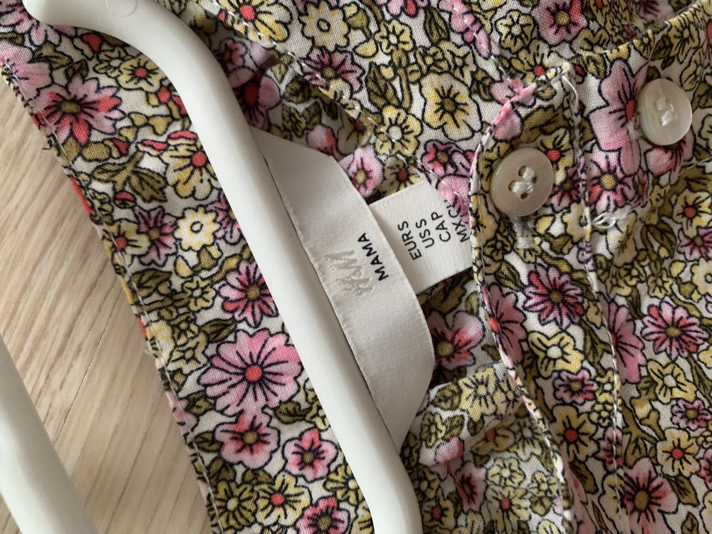 Koszula floral w kwiaty H&M MAMA ciążowa bufki