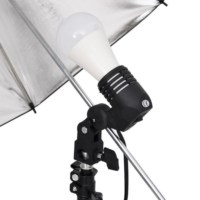 Vidaxl Fotograficzny Zestaw Studyjny Z Lampami I Tłem