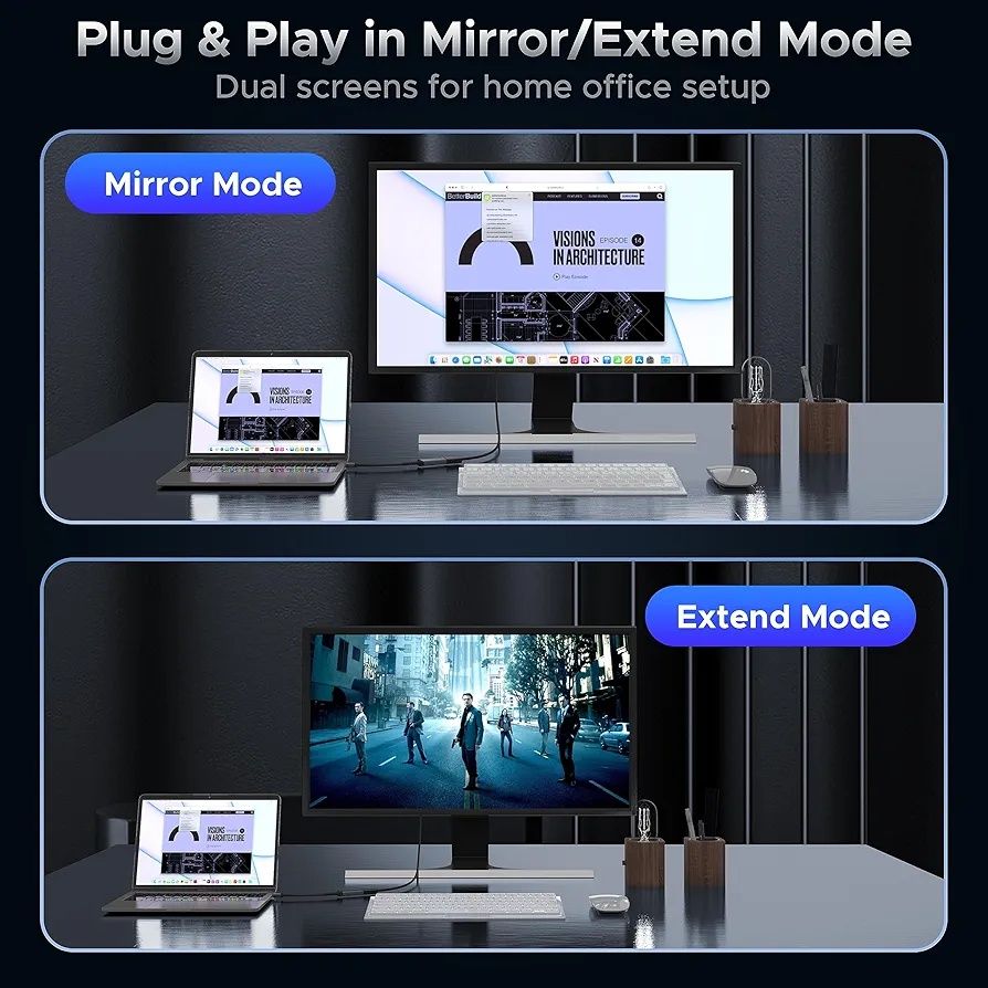 Adapter Warrky 4K Mini DisplayPort do HDMI, UHD, pozłacana wtyczka