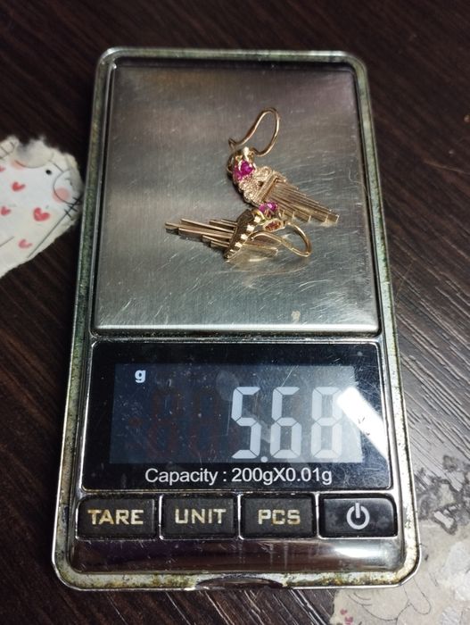 Золотые сережки СССР 5.68 грамма