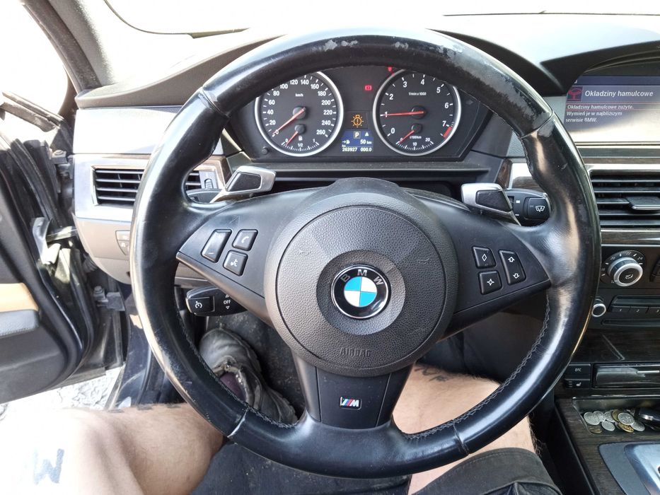 BMW E60 E61 LCI Lift Kierownica Sport M Pakiet Łopatki Kompletna