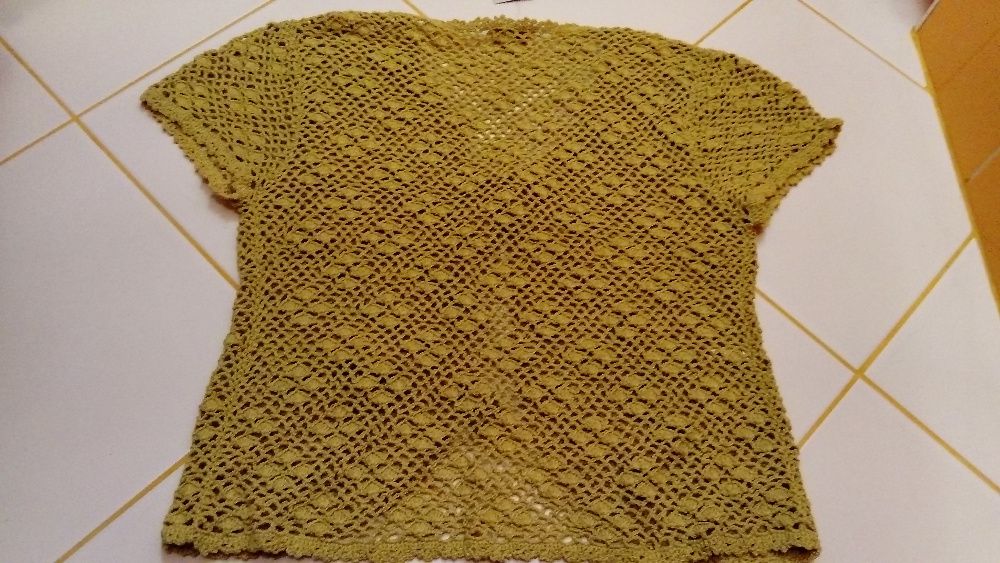 Nowy ażurowy sweterek/bolerko w kolorze zielonym, rozmiar M/L
