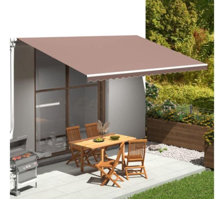 Nowa Zapasowa tkanina na markizę, brązowa, 5x3 m, patio,taras,balkon