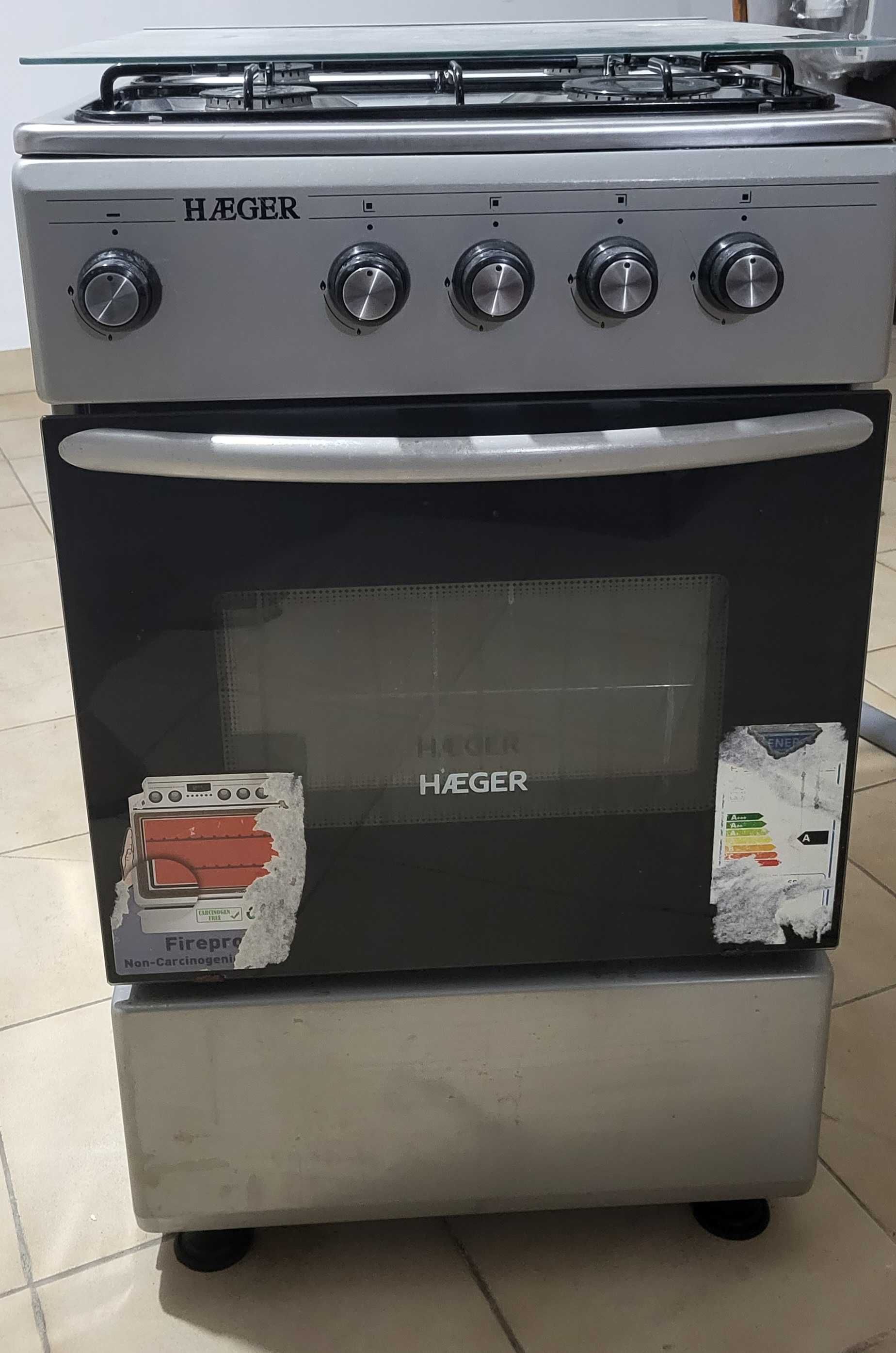 Fogão a gás butano HAEGER - Inox - Classe A - Cinzento Metalizado