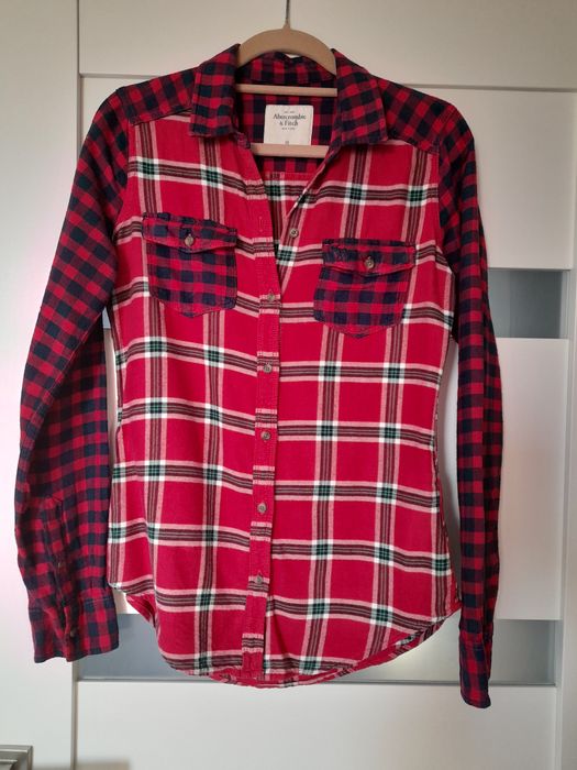 Abercrombie & Fitch Koszula kratka w kratkę XS S 34-36 flanelowa